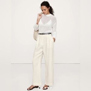 Jieru White Stylish Dressy Wide-Leg Pants! Like New!